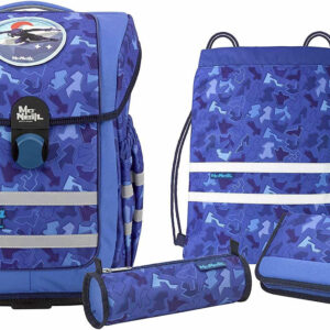 Schulrucksack Set Ergo Complete 5tlg. Puzzle Blau