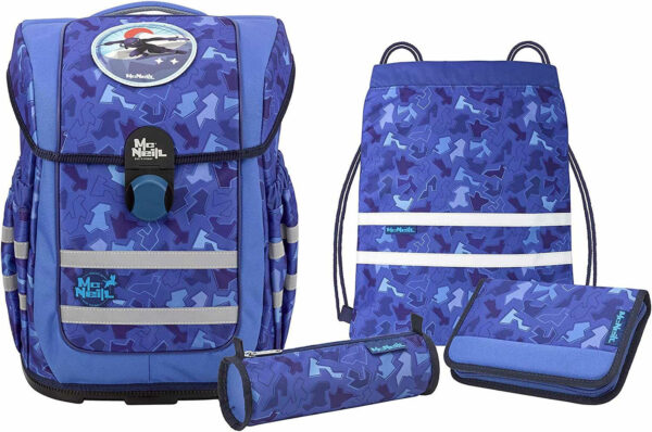 Schulrucksack Set Ergo Complete 5tlg. Puzzle Blau