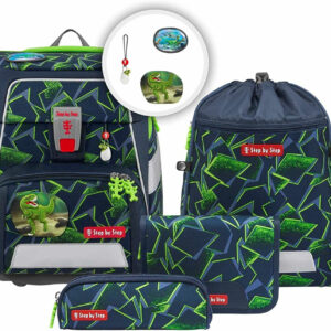 Schulrucksack Space Set 5tlg. Wild T-Rex Taro Grün