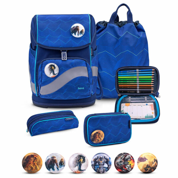 Smarty Plus Estate Blue Schoolbag set 5pcs.