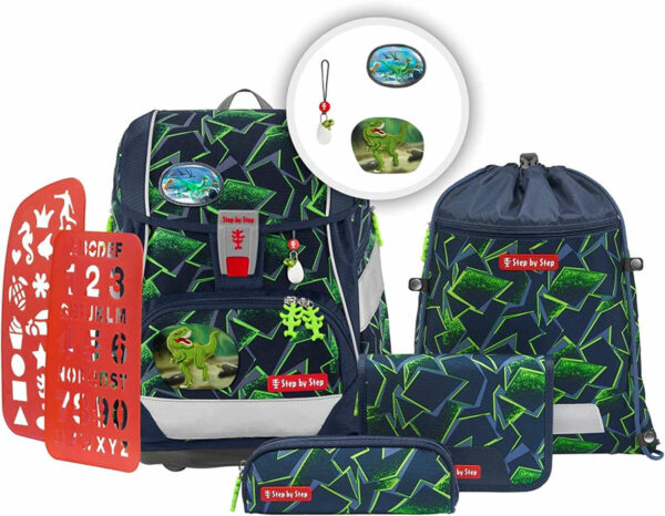 Step by Step Schulranzen-Set 2IN1 Plus ?Wild T-Rex Taro? 6-teilig