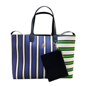 Tommy Hilfiger ICONIC TOMMY TOTE STRIPE MIX grün