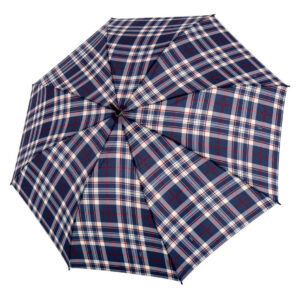 doppler Fiber Golf Flex Automatic Check Umbrella Blue/Ecru