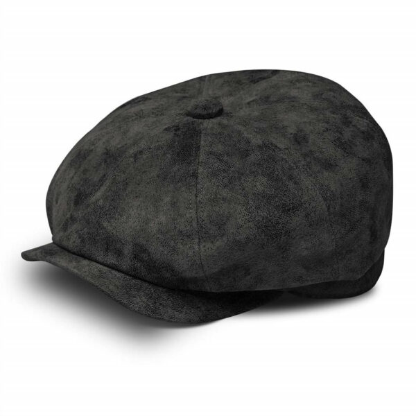 fiebig 8-Panel Pigskin Flatcap für Herren & Damen  Schiebermütze aus Leder  Schi...